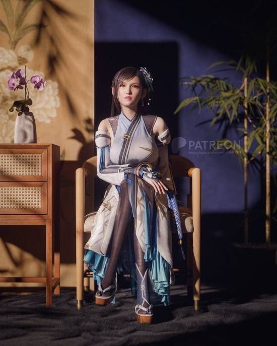 Final Fantasy VII Yufei 3D Beauty Award: Black Silk legs are cute and sexy!-GameReadHub